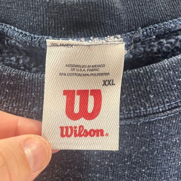 Vintage Wilson Sweatshirt Mens 2XL XXL Blue Pullover Crew Neck Cotton Casual - Picture 6 of 12